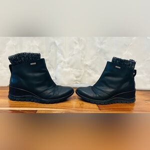 Bionica Black Ankle Boots with Knit Detail